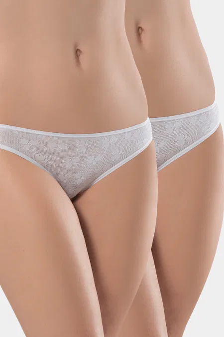 Pamuklu Yüksek Bel Bikini Külot Türen 256 - Beyaz