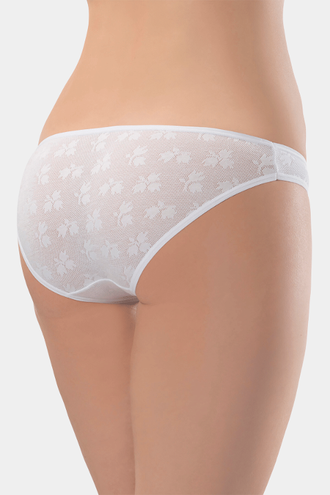 Pamuklu Yüksek Bel Bikini Külot Türen 256 - Beyaz