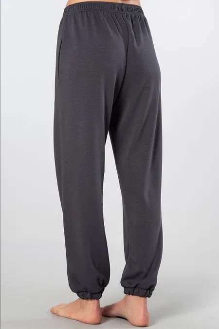 Lastikli Cepli Jogger Kadın Pantolon Viskon Polyester Türen 3614 - Antrasit