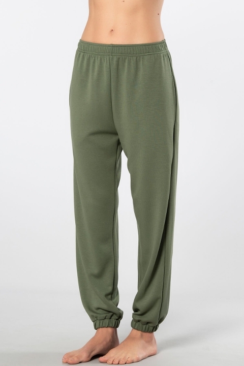 Cepli Lastikli Jogger Kadın Pantolon Türen 3614 - Yeşil