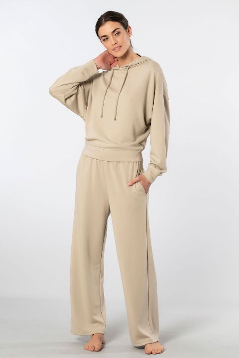 Viskon Polyester Elastan Kapüşonlu Eşofman Takımı Türen 3608