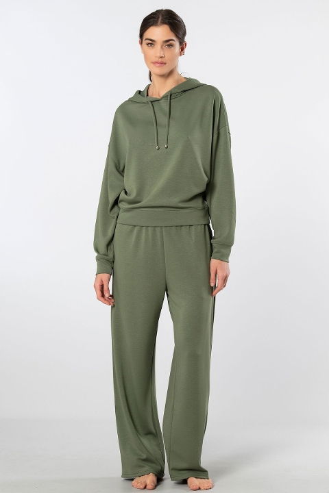 Viskon Polyester Elastan Kapüşonlu Eşofman Takımı Türen 3608