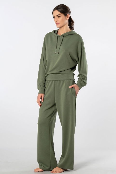 Viskon Polyester Elastan Kapüşonlu Eşofman Takımı Türen 3608 - 2