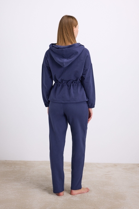 Kadın Kapüşonlu Fermuarlı Sweatshirt ve Pantolon Takımı Anıl 11605 - Parlement