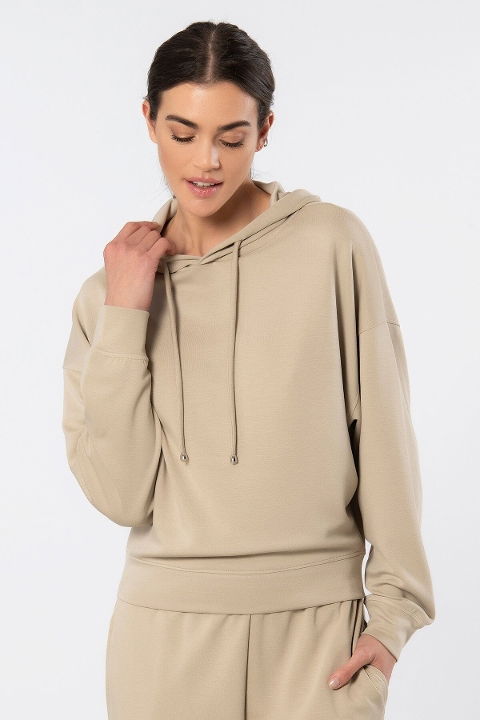 Viskon Polyester Elastan Kapüşonlu Sweatshirt Türen 3612