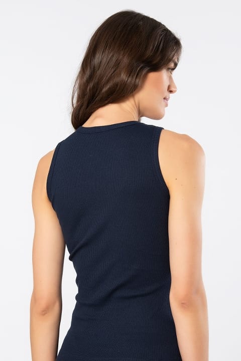 Yüksek Pamuklu Esnek Kadın Atlet Türen 3407 - Lacivert