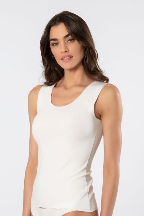 Kadın Lazer Kesim Pamuklu Atlet Türen 906 - Ekru