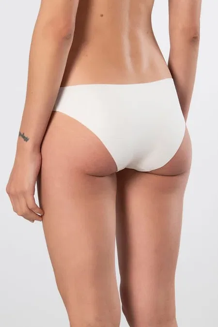 Yüksek Bel Lazer Kesim Pamuklu Bikini Kadın Külot Türen 907 - Ekru