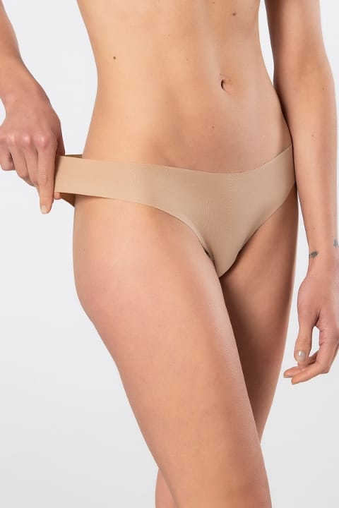 Yüksek Bel Lazer Kesim Pamuklu Kadın Külot Türen 908 - Vizon