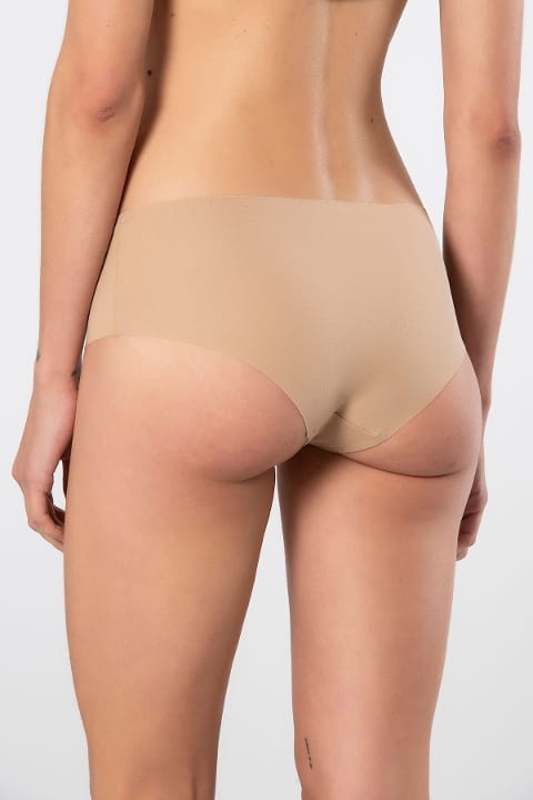 Yüksek Bel Lazer Kesim Pamuklu Kadın Külot Türen 910 - Vizon