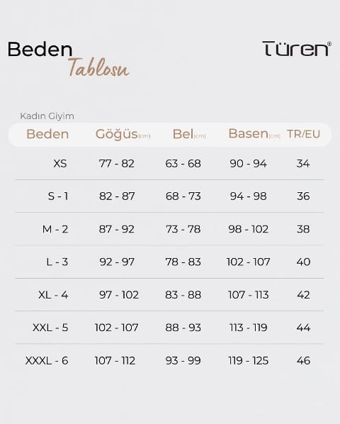 Türen Yüksek Bel Lazer Kesim Pamuklu Külot Türen 910 - Görsel 3