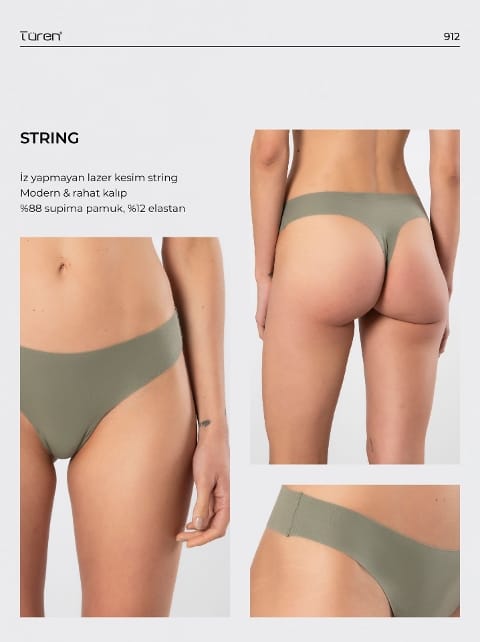 Yüksek Bel Destekli String Külot Lila Türen 912 - Yeşil