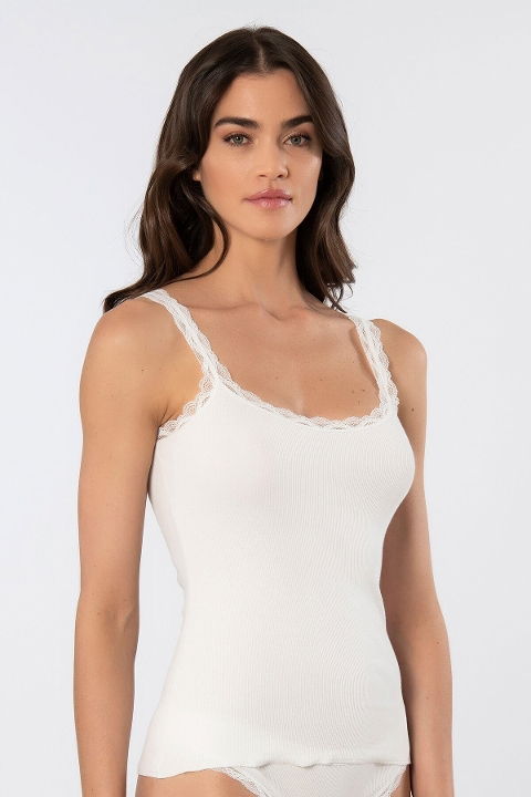 Dantelli İp Askılı Kadın Atlet Pamuklu Türen 926 - 2