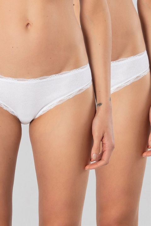 Dantelli Yüksek Bel Bikini Külot 2'li Paket Türen 928