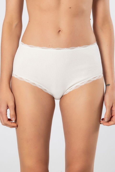 Yüksek Bel Pamuklu Dantelli Kadın Külot 2li Türen 929 - 2