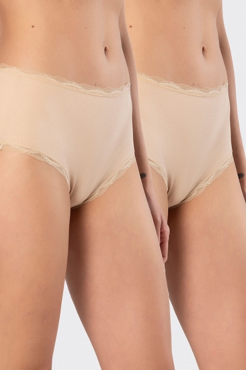 Ribana Dantelli Yüksek Bel Kadın Külot Türen 929 - Ten