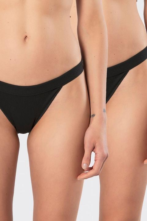 Yüksek Bel Pamuklu Tanga Külot Türen 931 - Siyah