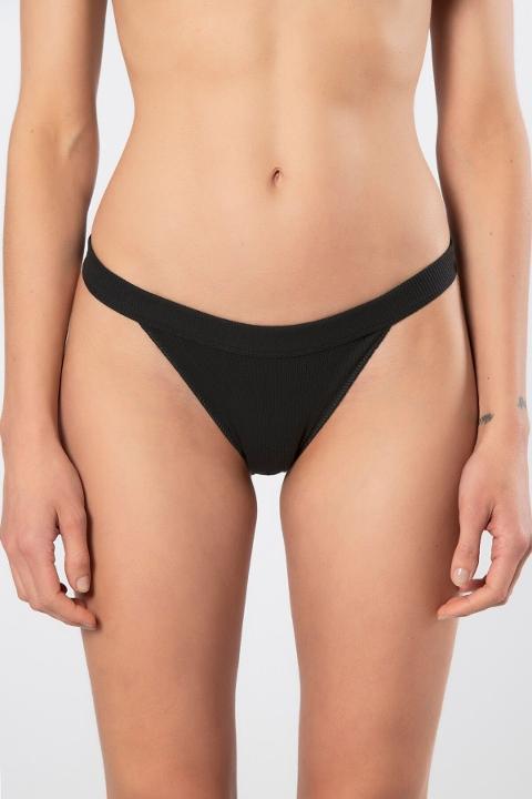 Yüksek Bel Pamuklu Tanga Külot Türen 931 - Siyah