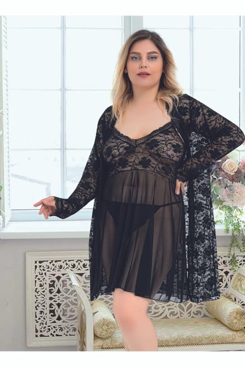 Kadın Siyah Tül Detaylı Tek Parça Body Nathalie 4006