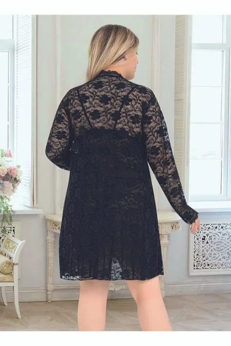 Kadın Siyah Tül Detaylı Tek Parça Body Nathalie 4006 - 2