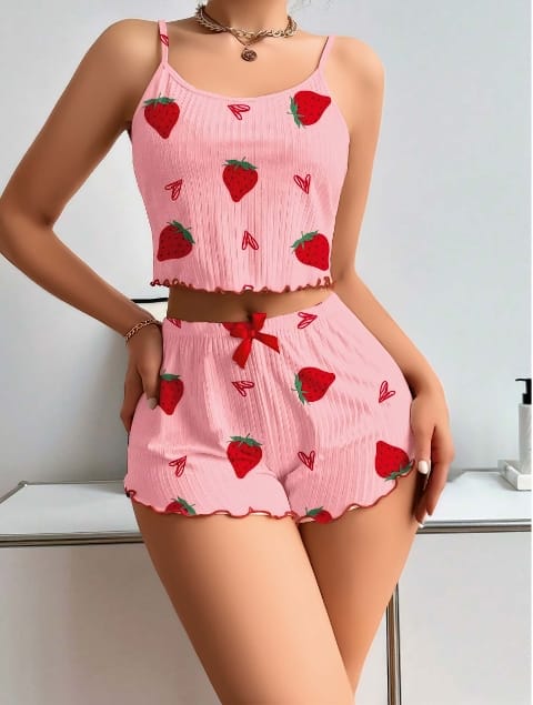 Dantel Detaylı Leopar Desenli Askılı Şort Takım Lily Bianca 13021 - 2