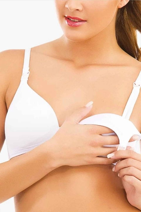 Kaplı Pamuklu Emzirme Sütyeni Pratik Klips İMER 2245