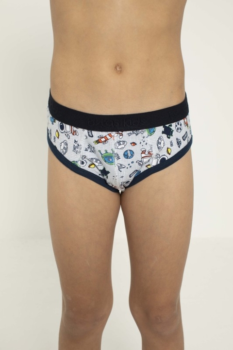 Likralı Yüksek Bel Erkek Çocuk Boxer Öztaş 3725-F - Görsel