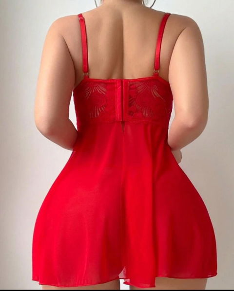 Kırmızı Dantel Tül Fantezi Body Ruselin 2192 - 2