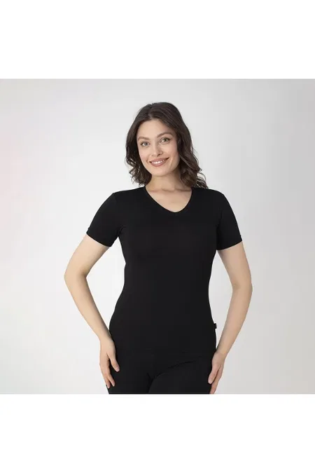 Pamuklu Nefes Alabilen Kısa Kollu T-Shirt Confeo 801 - Siyah