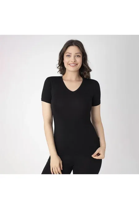 Pamuklu Nefes Alabilen Kısa Kollu T-Shirt Confeo 801 - Siyah