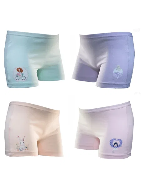 Pamuklu Likralı Kız Çocuk Boxer  Öztaş 4733 - Asorti