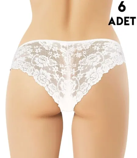 Yüksek Bel Destekli Dantelli Bato Külot Kota 5025 - Beyaz