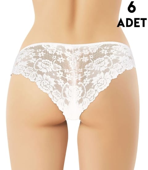 Yüksek Bel Destekli Dantelli Bato Külot Kota 5025 - Beyaz
