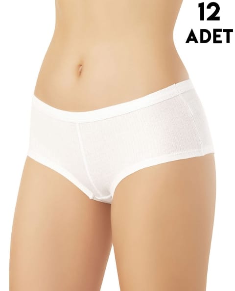 Yüksek Bel Destekli Kadın Külot Beyaz Kota 5030