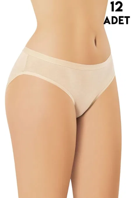 Yüksek Bel Esnek Bikini Külot 12'li Kota 5100 - Ten