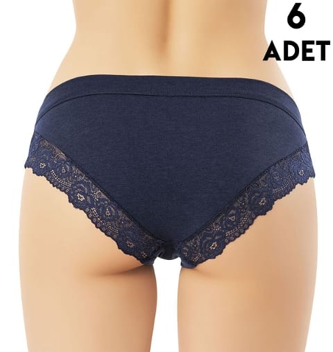 Kota Dantelli Yüksek Bel Modal Kadın Bikini Külot Kota 5106
