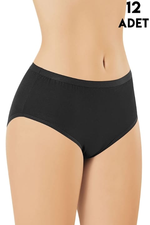 Geniş Kenarlı Yüksek Bel Modal Kadın Külot Kota 5109 - Siyah