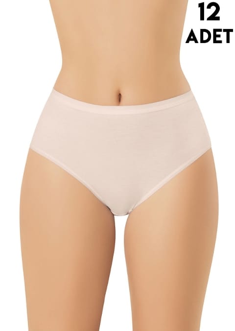 Geniş Kenarlı Yüksek Bel Modal Kadın Külot Kota 5109 - Ten