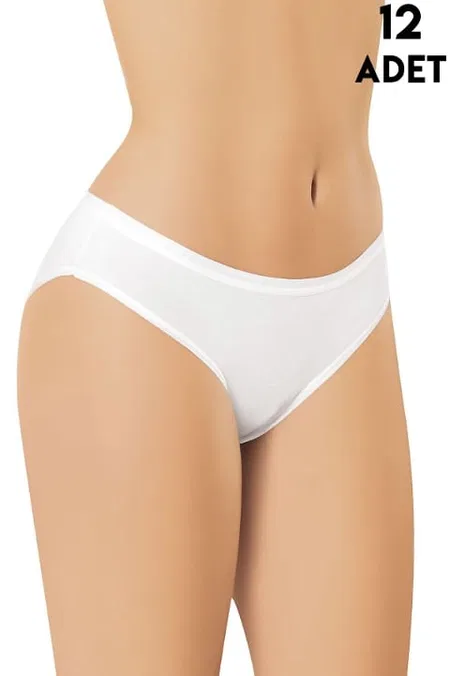 Yüksek Bel Destekli 2'li Modal Kadın Bikini Külot Kota 5113 - Beyaz