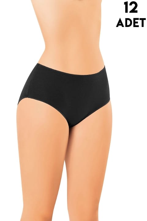 Yüksek Bel Esnek Kadın Külot Kota 5114 - Siyah