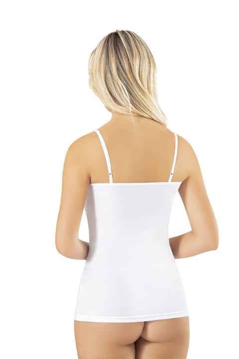 Esnek Pamuklu İnce Askılı Kadın Atlet Kota 6470 - Beyaz