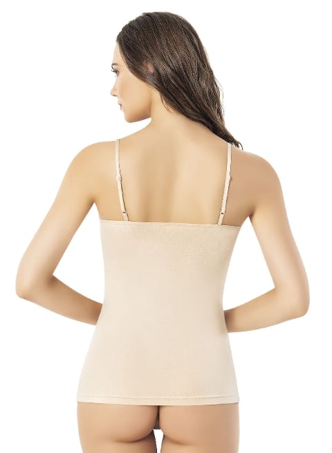 Dantel Detaylı Ayarlı Askılı Modal Bayan Atlet Kota 6604 - Ten