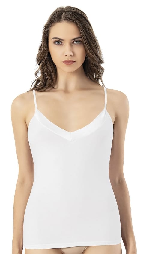 Saten Kumaş Yakalı Modal Kadın Atlet Kota 6608