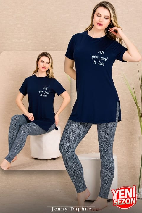 Lady Penye Kumaşlı Rahat Kesim Tayt Pijama Takımı Lady 12493