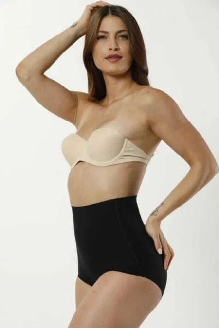 Yüksek Bel Dikişsiz Korse Kadın Slip Form Angel 3003 - Siyah