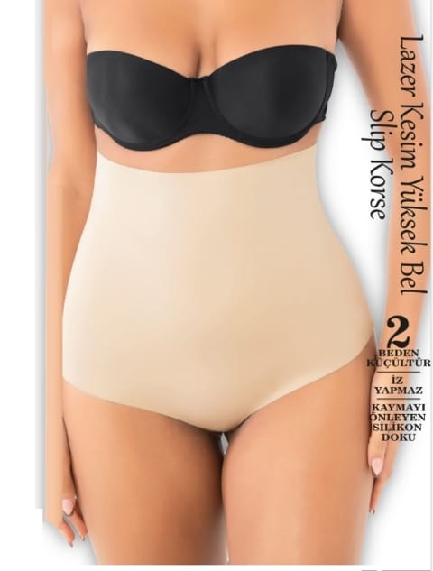 Yüksek Bel Dikişsiz Korse Kadın Slip Form Angel 3003 - Ten