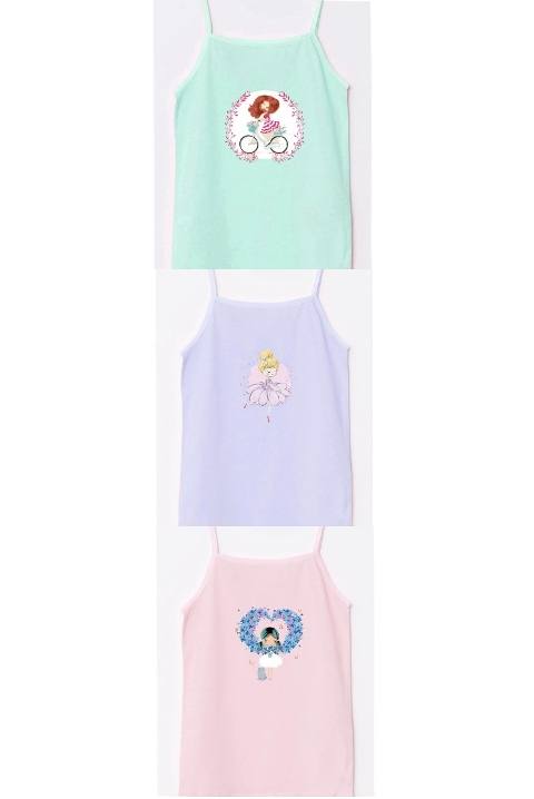 Likralı Baskılı İp Askılı Atlet Öztaş 4628