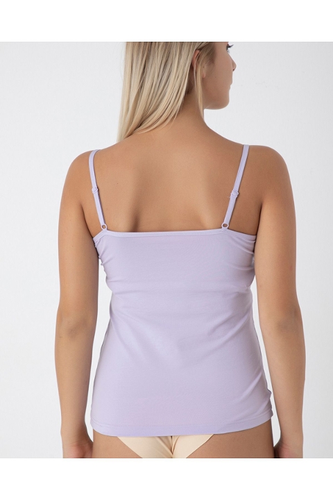 Likralı Dantelli İnce Askılı Kadın Atlet Confeo 801 - Lila