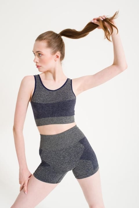 Dikişsiz Melanjlı Kalın Askılı Sporcu Sütyeni FormActive 1710 - Lacivert