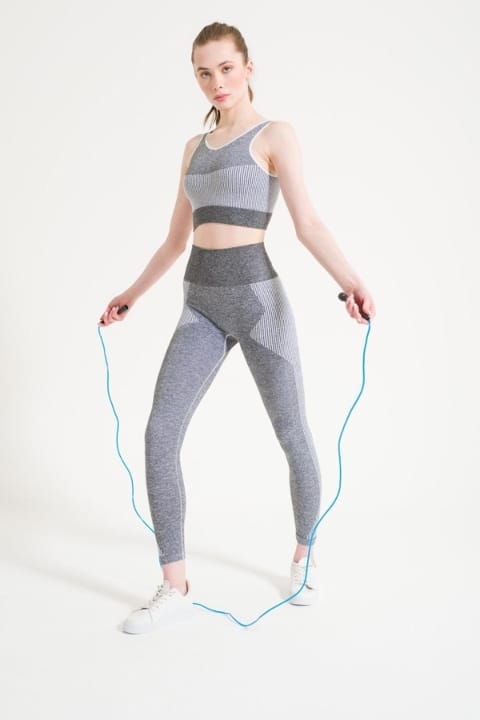 Toparlayıcı Dikişsiz Yüksek Bel Spor Tayt FormActive 1700 - Beyaz